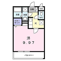 さくらテラス 1Kの間取図画像