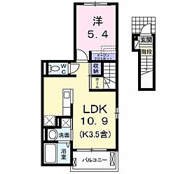 ベルサニーK 1LDKの間取図画像