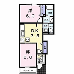 サンリット1 2DKの間取図画像