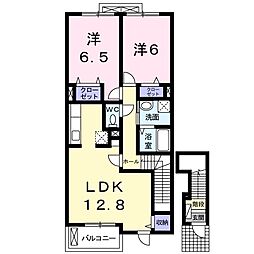 メゾン・ド・タカダ3 2LDKの間取図画像