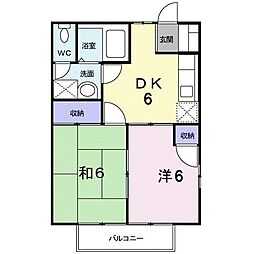 Pont・Fleur 2DKの間取図画像