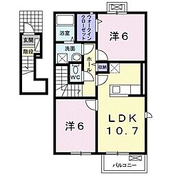 ルミエールコート2 2LDKの間取図画像