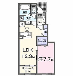 仮)古ケ崎2丁目アパートA 1LDKの間取図画像