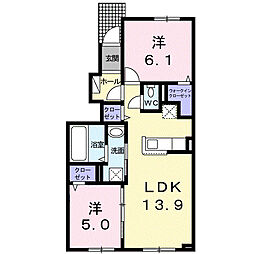 ネオ グレイスIII 2LDKの間取図画像