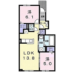 ネオ グレイスIII 2LDKの間取図画像
