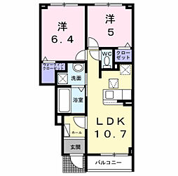 サンレジデンスII 2LDKの間取図画像