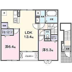 フォルテ.S.S 2LDKの間取図画像