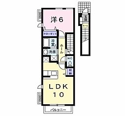 サニーヴィラA 1LDKの間取図画像