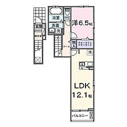 エスポワールI 1LDKの間取図画像