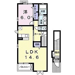 フォレストおゆみ野 1LDKの間取図画像