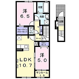 メゾン・ポエム 2LDKの間取図画像
