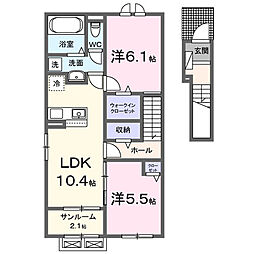 スターライツ 2LDKの間取図画像