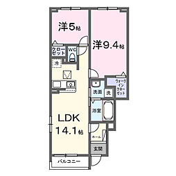 レジデンス・アスナロ 2LDKの間取図画像
