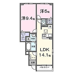 レジデンス・アスナロ 2LDKの間取図画像