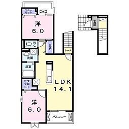 シャレー 2LDKの間取図画像