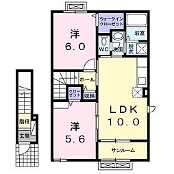 オーシャンビュー 2LDKの間取図画像