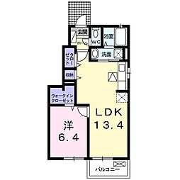 フェリーチェT2 1LDKの間取図画像