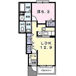 ネオ・コート1 1LDKの間取図画像