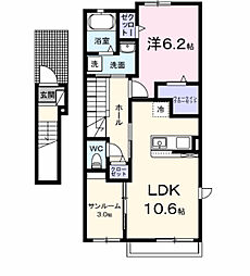 Casa Tre 1LDKの間取図画像