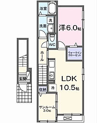 クルール イースト 1LDKの間取図画像