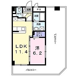 アスリヴ2 1LDKの間取図画像