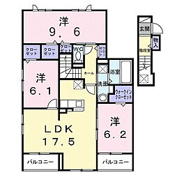ボヌール・ド・コルザ 3LDKの間取図画像