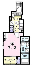 ウインピー 1Kの間取図画像