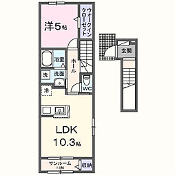 B.フォレスト1 1LDKの間取図画像