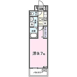 メゾンド トレーフル 1Kの間取図画像