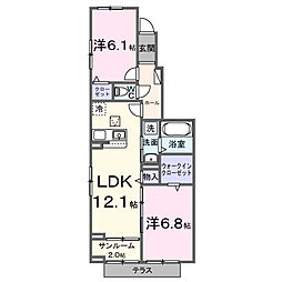 「仮称」シエルクラス古川 2LDKの間取図画像