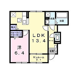 ベアバレーB 1LDKの間取図画像