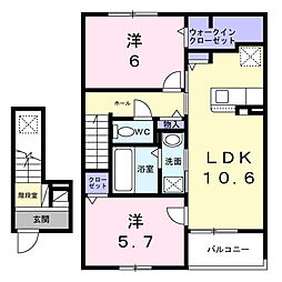 ジール 2LDKの間取図画像