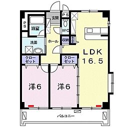 グランレイス・首里 2LDKの間取図画像