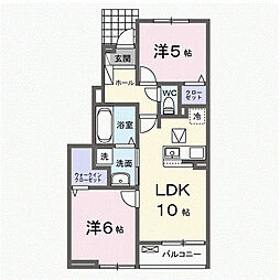 シャルール 2LDKの間取図画像