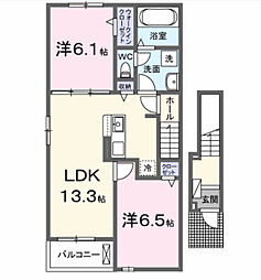 メゾン・ド・ソレイユ 2LDKの間取図画像