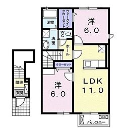 アルカンシエル 2LDKの間取図画像