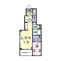 エヴァーガーデン町屋 1LDKの間取図画像