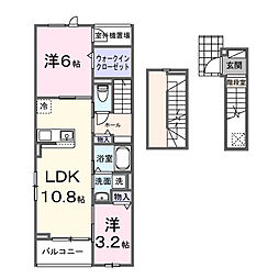 エヴァーガーデン町屋 2LDKの間取図画像