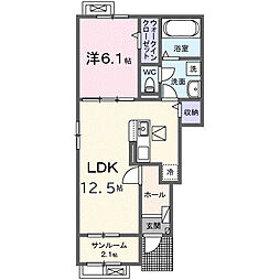 イストワール 1LDKの間取図画像