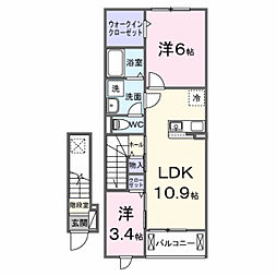 ノア・メゾン 2LDKの間取図画像