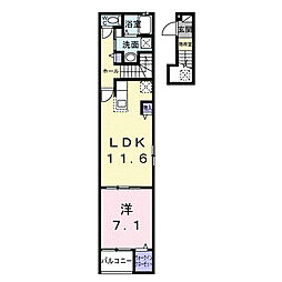 ベル・ウッド深大寺 1LDKの間取図画像