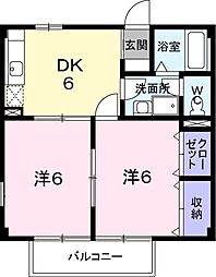 エトワールイズミ 2DKの間取図画像