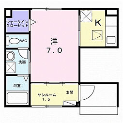 ストーキア 1Kの間取図画像