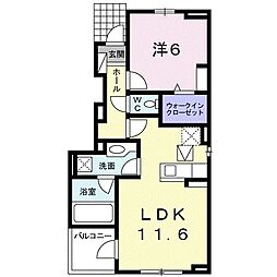 セレーノ宮島 1LDKの間取図画像