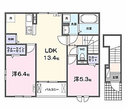 ラ マージュ西岐阜 2LDKの間取図画像