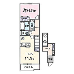ルミエ ソレイユ 1LDKの間取図画像