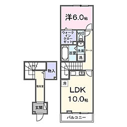 ルミエ ソレイユ 1LDKの間取図画像