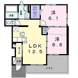 ルチル VII 2LDKの間取図画像