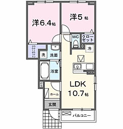 プリエII 2LDKの間取図画像