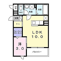 カーサ アヴァンツァーレ 1LDKの間取図画像